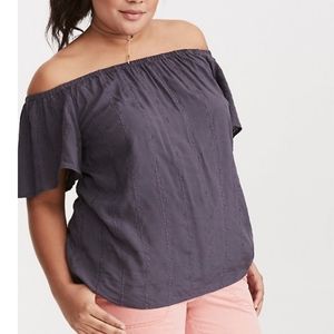 Torrid Off Shoulder Blouse Grey 2X size 18/20